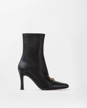 Versace Marisa Stiefeletten Aus Leder 90 Mm - Schwarz