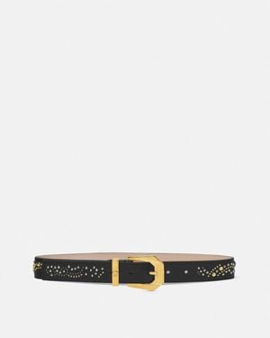Versace Medusa Heritage Studded Leather Belt 3 Cm - White
