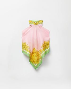 Versace Printed Cotton & Silk Voile Cover-Up Top - White