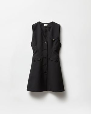 Versace Wool-Mohair Mini Dress - Black