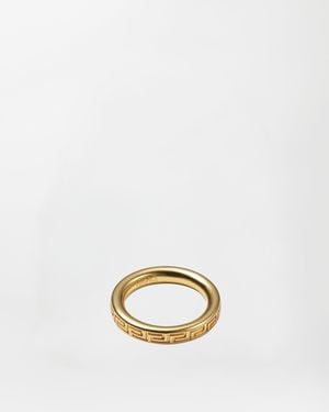 Versace Engraved Greek Key Ring - Natural