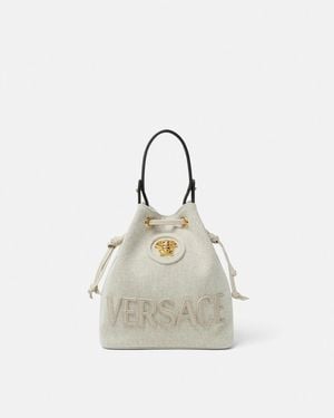 Versace La Medusa Beuteltasche Aus Canvas - Weiß