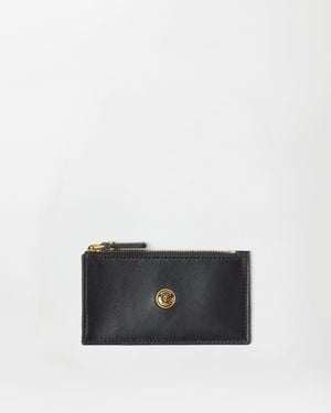Versace Emblème Leather Zip Card Holder - White