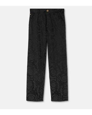 Versace Jacquard Cotton Carpenter Pants - Black