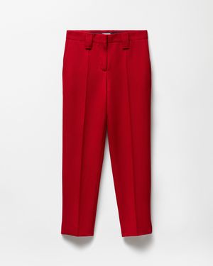 Versace Grain De Poudre Wool Trousers - Red