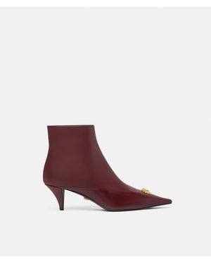 Versace La Medusa Leather Ankle Boots 55 Mm - Purple