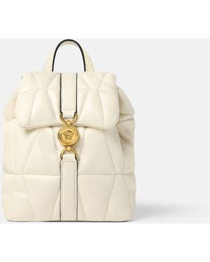 Versace Kleio Sac À Dos En Cuir Nappa Matelassé - Blanc