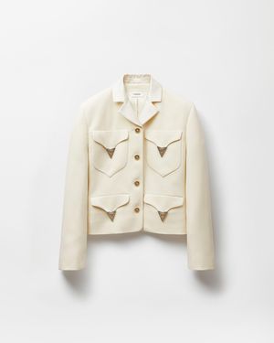 Versace Chaqueta De Lana - Blanco