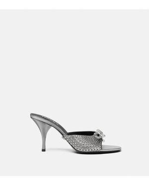 Versace Opera Bow Embellished Mules 85 Mm - White