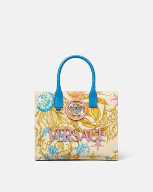 Versace Underwater Barocco La Medusa Small Tote Bag - Blue