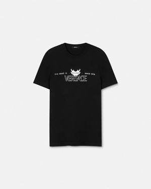 Versace Printed Cotton-Jersey T-Shirt - Black