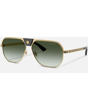 Versace Greca Flow Navigator Sunglasses - Green