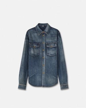 Versace Double-Pocket Denim Shirt - Blue