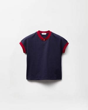 Versace Stretch Cotton-Jersey T-Shirt - Blue