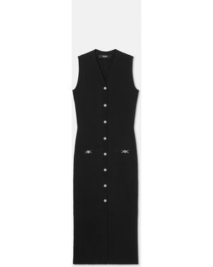 Versace Button-Fastening Midi Dress - Black