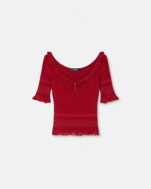 Versace Safety Pin Knit Top - Red