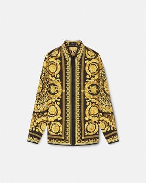 Versace Printed Long-sleeve Silk Shirt - Multicolour