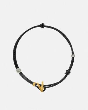 Versace Collier En Cuir V2025 Chain - Metallic