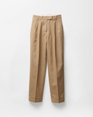 Versace Wool Formal Pants - Natural