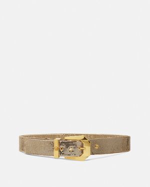 Versace Cinturón Medusa Heritage De Malla Metálica - Blanco