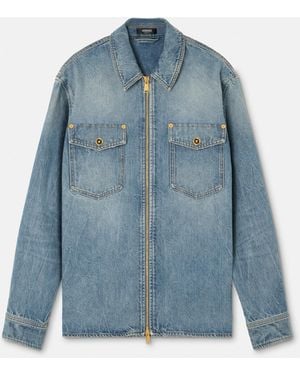 Versace Denim Zip Overshirt - Blue