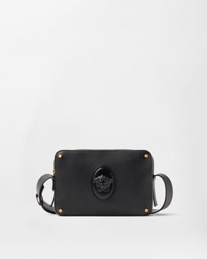 Versace Lou Leather Crossbody Bag - Black