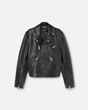 Versace Biker Jacket With Zipped Pockets - Black