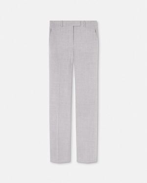 Versace Mélange Straight-leg Trousers - White