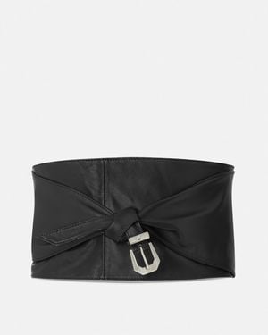 Versace Medusa Heritage Leather Belt 15 Cm - Black