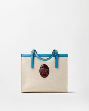 Versace Rivière Canvas Tote - Blue