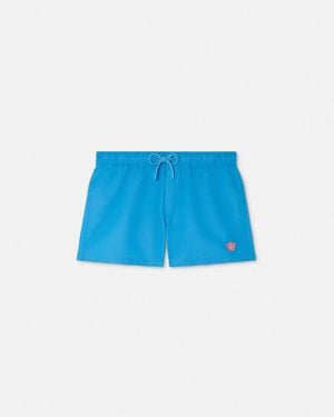 Versace Embroidered Medusa Swim Shorts - Blue