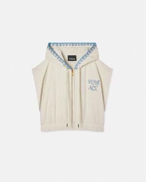 Versace Sudadera Underwater Barocco Con Cap. Y Crem - Blanco