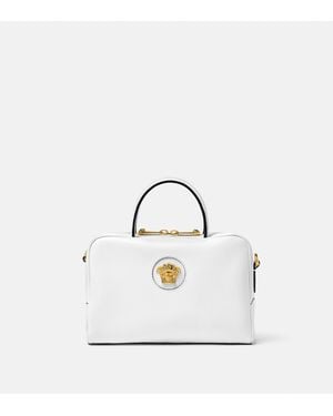 Versace La Medusa Bolso Boston De Piel - Blanco