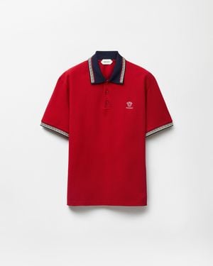Versace Embroidered-Logo Cotton Piqué Polo