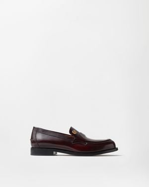 Versace Manu Leather Loafers - White