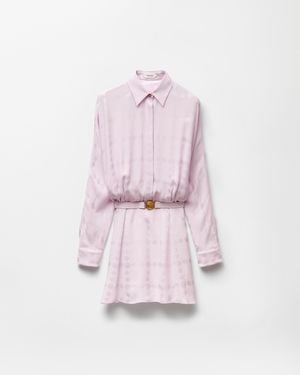 Versace Jacquard Silk Crêpe Satin Mini Dress - Pink