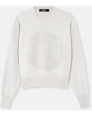 Versace Strickpullover Aus Wolle Und Kaschmir - Weiß