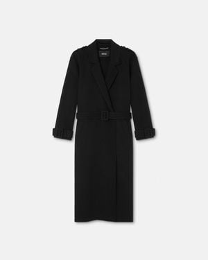 Versace Wool-Cashmere Belted Coat - Black