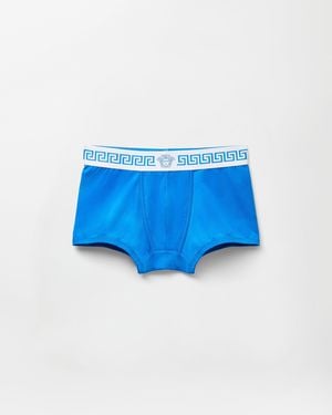 Versace Cotton-Jersey Trunks - Blue