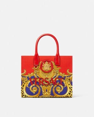 Versace Bolso Tote Pequeño Cheetah Barocco La Medusa - Rojo