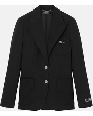 Versace Stretch Gabardine Blazer - Black