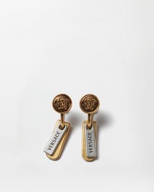 Versace Logo Tag Pendientes - Neutro