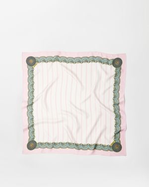 Versace Printed Silk Twill Scarf 90 Cm - Natural