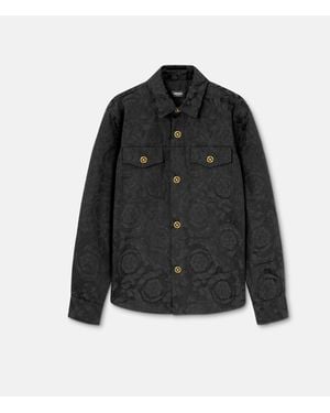 Versace Jacquard Cotton Overshirt - Black