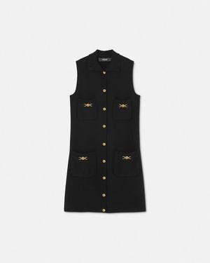 Versace Cashmere-blend Shift Knit Mini Dress - Black