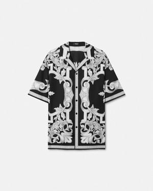 Versace Architectural Baroque Silk Shirt - White