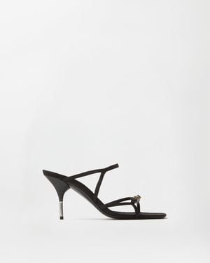 Versace Nyx Mules En Satin 80 Mm - Blanc