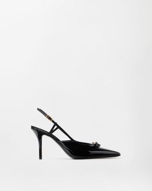 Versace Camille Patent Leather Slingbacks 85 Mm - White