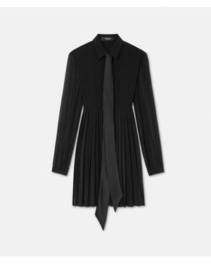 Versace Crêpe De Chine Lavallière Mini Dress - Black