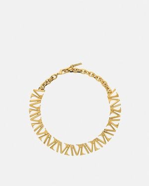 Versace V Necklace - Metallic
